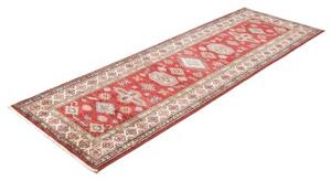 Tappeto Kazak Fine Geometrico Rosso Avorio Corsia 75x246 Cm