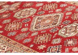 Tappeto Kazak Fine Geometrico Rosso Beige 145x190 Cm