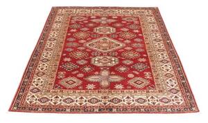 Tappeto Kazak Fine Geometrico Rosso Beige 145x190 Cm