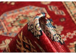 Tappeto Kazak Fine Geometrico Rosso Avorio Corsia 75x246 Cm