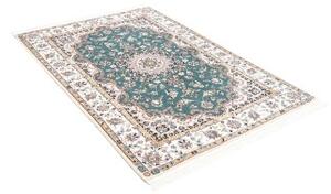 Tappeto Nain 6la Medaglione Floreale Verde Petrolio Avorio 127x181 Cm