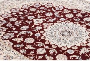 Tappeto Nain 6la Medaglione Floreale Bordeaux Avorio 160x240 Cm