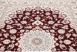 Tappeto Nain 6la Medaglione Floreale Bordeaux Avorio 160x240 Cm