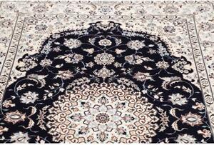 Tappeto Nain 6la Medaglione Floreale Avorio Blu Scuro 124x182 Cm