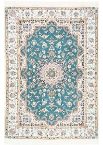 Tappeto Nain 6la Medaglione Floreale Verde Petrolio Avorio 127x181 Cm