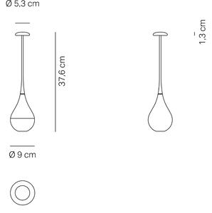 Zafferano Dondolina - Lampada da Tavolo Led Ricaricabile IP65, Senza Fili, Dimmer Touch - Design Italiano Colore Bronzo