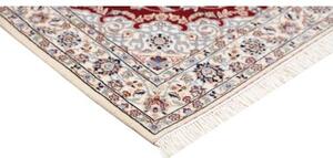 Tappeto Nain 6la Medaglione Floreale Bordeaux Avorio Corsia 84x315 Cm
