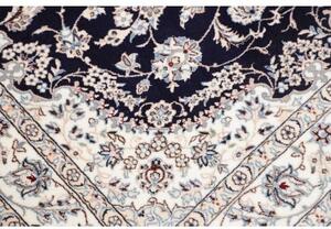 Tappeto Nain 6la Medaglione Floreale Blu Notte Avorio 103x152 Cm