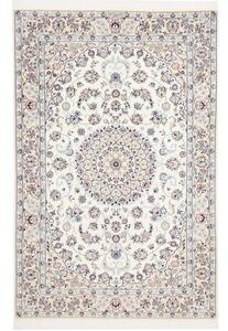 Tappeto Nain 6la Medaglione Floreale Avorio Blu Chiaro 124x187 Cm
