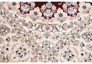 Tappeto Nain 6la Medaglione Floreale Bordeaux Avorio 160x240 Cm