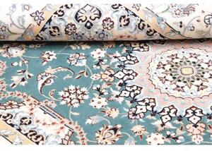 Tappeto Nain 6la Medaglione Floreale Verde Petrolio Avorio 127x181 Cm