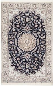 Tappeto Nain 6la Medaglione Floreale Blu Notte Avorio 132x207 Cm