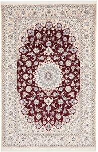 Tappeto Nain 6la Medaglione Floreale Bordeaux Avorio 160x240 Cm