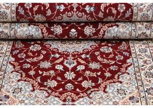 Tappeto Nain 6la Medaglione Floreale Bordeaux Avorio Corsia 84x315 Cm