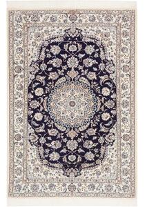 Tappeto Nain 6la Medaglione Floreale Blu Notte Avorio 103x152 Cm