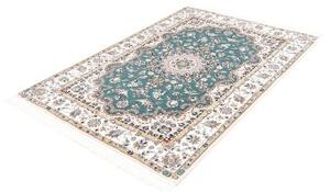 Tappeto Nain 6la Medaglione Floreale Verde Petrolio Avorio 127x181 Cm