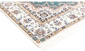Tappeto Nain 6la Medaglione Floreale Verde Petrolio Avorio 127x181 Cm