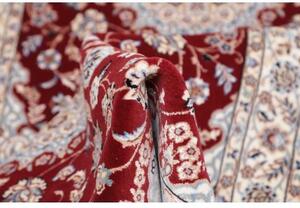 Tappeto Nain 6la Medaglione Floreale Bordeaux Avorio Corsia 84x315 Cm