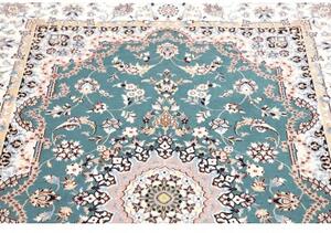 Tappeto Nain 6la Medaglione Floreale Verde Petrolio Avorio 127x181 Cm