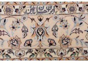 Tappeto Nain 6la Medaglione Floreale Avorio Azzurro 163x253 Cm