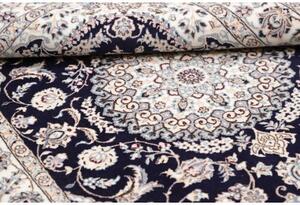 Tappeto Nain 6la Medaglione Floreale Blu Notte Avorio 103x152 Cm