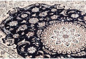 Tappeto Nain 6la Medaglione Floreale Avorio Blu Scuro 124x182 Cm