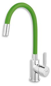 Miscelatore per lavello Ferro, verde-cromo con braccio elastico