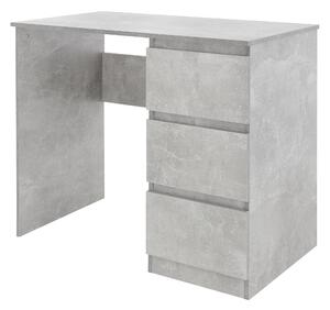 ML-Design scrivania con 3 cassetti, 90x76x50 cm, grigio effetto cemento, molto spazio, moderno, per casa/ufficio