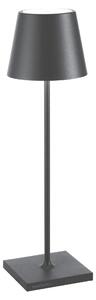 Zafferano - Lampada da Tavolo Poldina Pro Grigio Scuro Ricaricabile