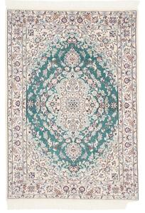 Tappeto Nain 9la Medaglione Floreale Verde Petrolio Beige 102x150 Cm