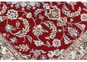Tappeto Nain 9la Medaglione Floreale Rosso Scuro Avorio Corsia 90x309 Cm