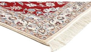 Tappeto Nain 9la Medaglione Floreale Rosso Scuro Avorio Corsia 90x309 Cm