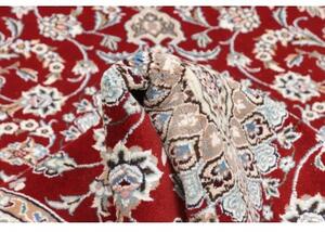 Tappeto Nain 9la Medaglione Floreale Rosso Scuro Avorio Corsia 90x309 Cm