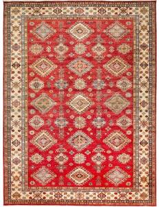 Tappeto Kazak Fine Stilizzato Rosso Avorio 270x363 Cm