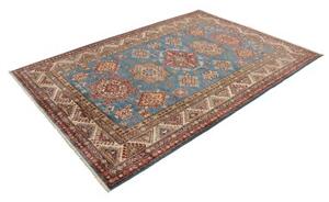 Tappeto Kazak Fine Stilizzato Blu Rosso Mattone 170x240 Cm