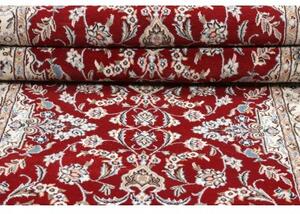 Tappeto Nain 9la Medaglione Floreale Rosso Scuro Avorio Corsia 90x309 Cm