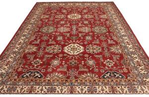 Tappeto Kazak Fine Stilizzato Rosso Mattone Beige 242x318 Cm
