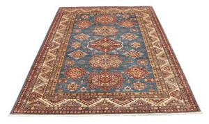 Tappeto Kazak Fine Stilizzato Blu Rosso Mattone 170x240 Cm
