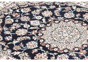 Tappeto Nain 9la Medaglione Floreale Blu Scuro Avorio 81x119 Cm