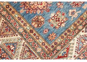 Tappeto Kazak Fine Stilizzato Blu Rosso Mattone 170x240 Cm