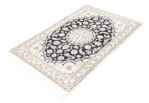 Tappeto Nain 9la Medaglione Floreale Blu Scuro Avorio 98x150 Cm