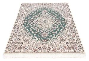 Tappeto Nain 9la Medaglione Floreale Verde Petrolio Beige 102x150 Cm