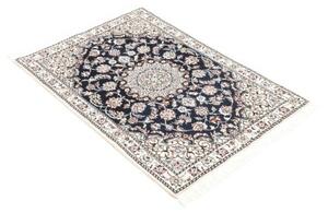 Tappeto Nain 9la Medaglione Floreale Blu Scuro Avorio 81x119 Cm