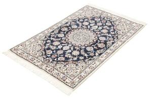 Tappeto Nain 9la Medaglione Floreale Blu Scuro Avorio 81x119 Cm