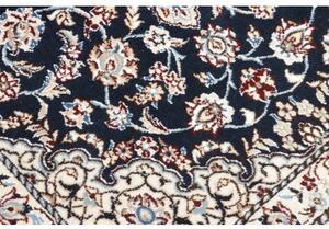 Tappeto Nain 9la Medaglione Floreale Blu Scuro Avorio 81x119 Cm