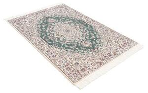 Tappeto Nain 9la Medaglione Floreale Verde Petrolio Beige 102x150 Cm