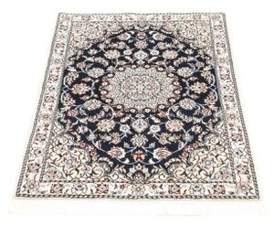 Tappeto Nain 9la Medaglione Floreale Blu Scuro Avorio 81x119 Cm