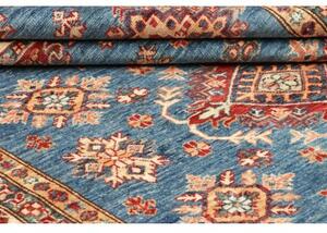 Tappeto Kazak Fine Stilizzato Blu Rosso Mattone 170x240 Cm