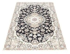 Tappeto Nain 9la Medaglione Floreale Blu Scuro Avorio 102x154 Cm