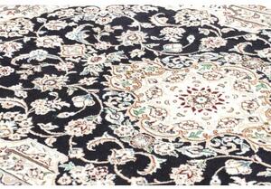 Tappeto Nain 9la Medaglione Floreale Blu Scuro Avorio 102x154 Cm